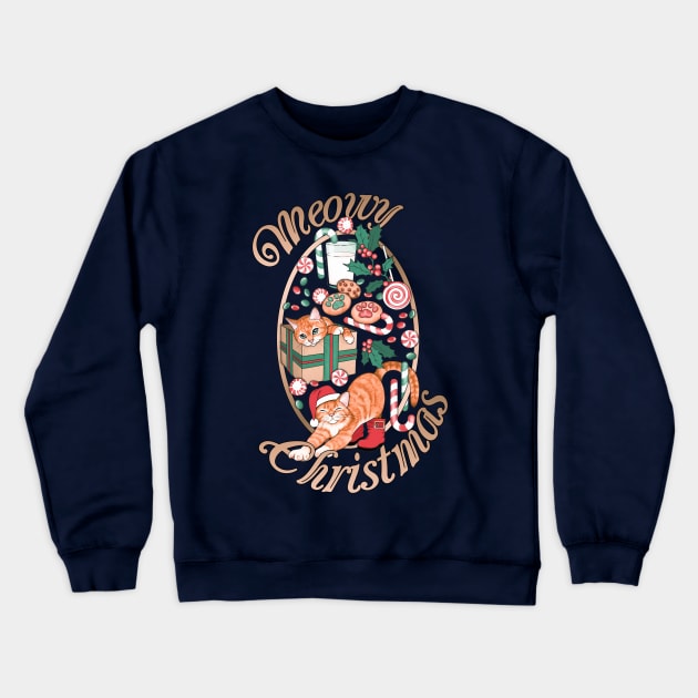 Meowy Christmas Ginger Cats Crewneck Sweatshirt by PerrinLeFeuvre